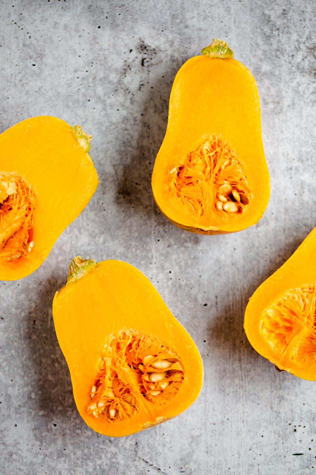 Sliced honeynut squash.