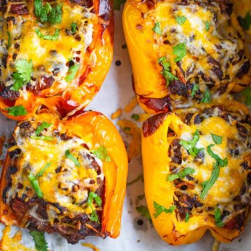 Stuffed bell peppers in the air fryer.