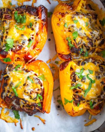 Stuffed bell peppers in the air fryer.