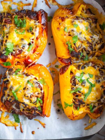 Stuffed bell peppers in the air fryer.