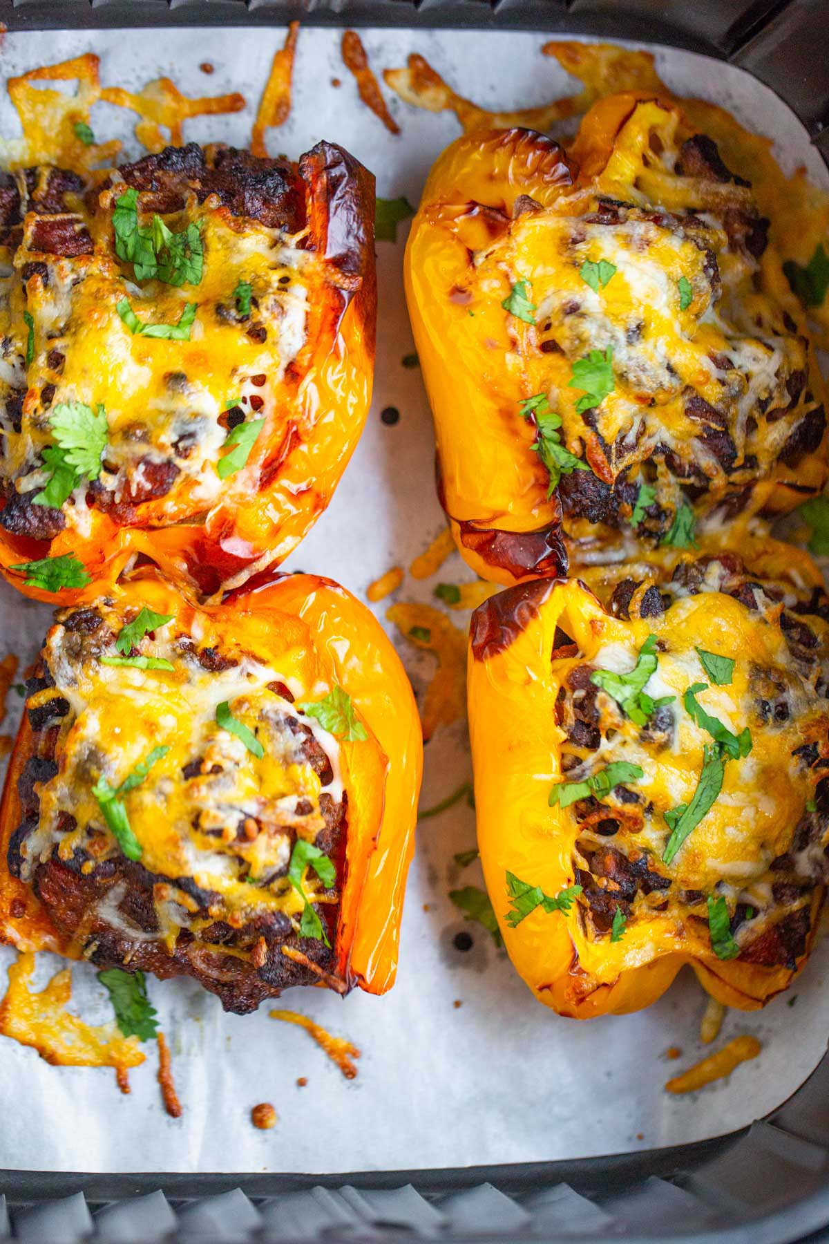 Stuffed bell peppers in the air fryer.