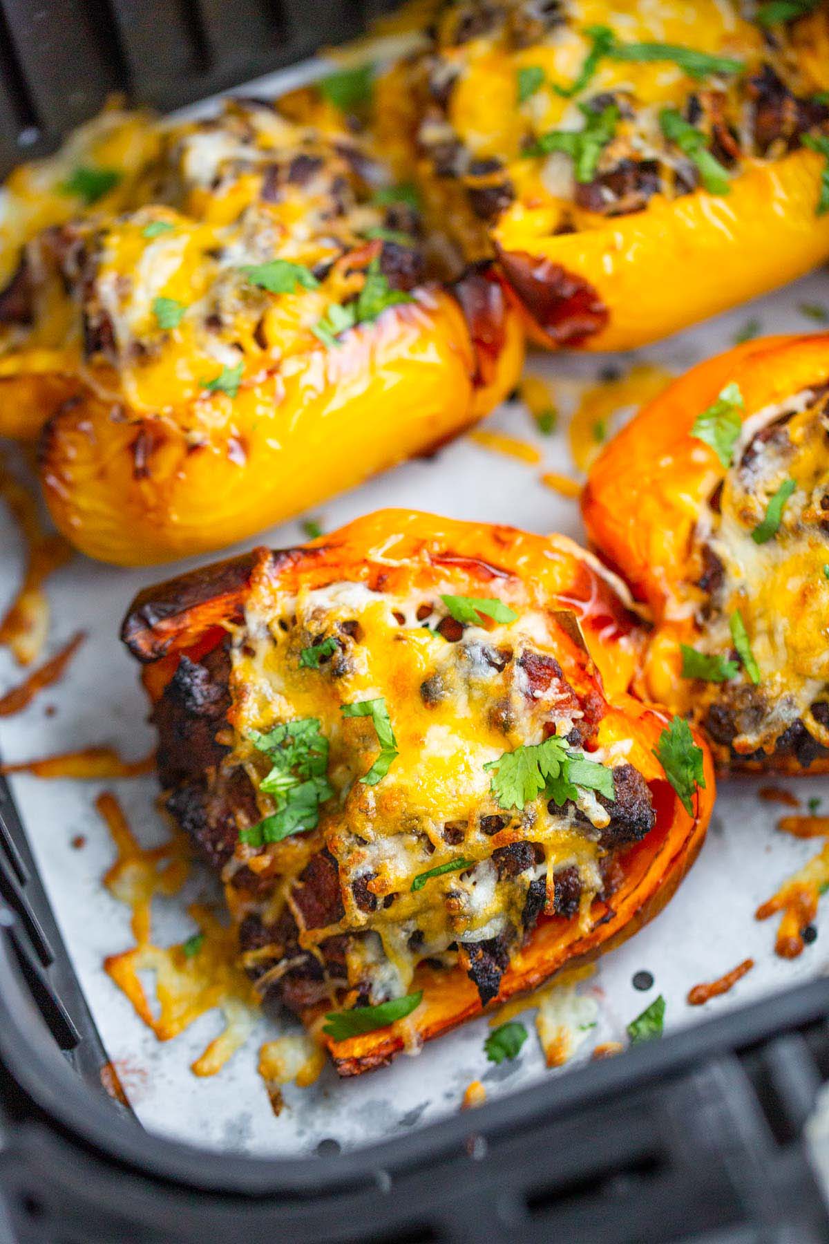 Stuffed bell peppers in the air fryer.