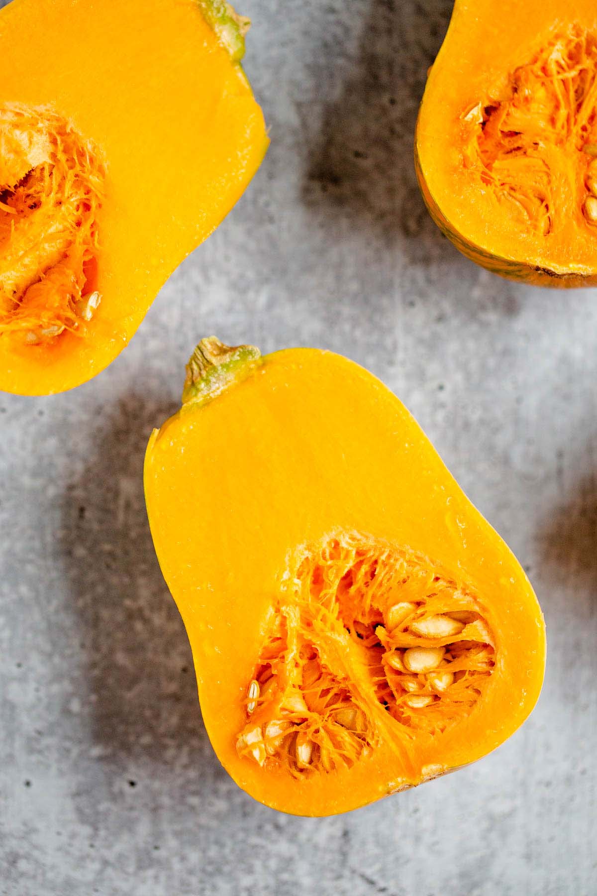 Sliced honeynut squash.