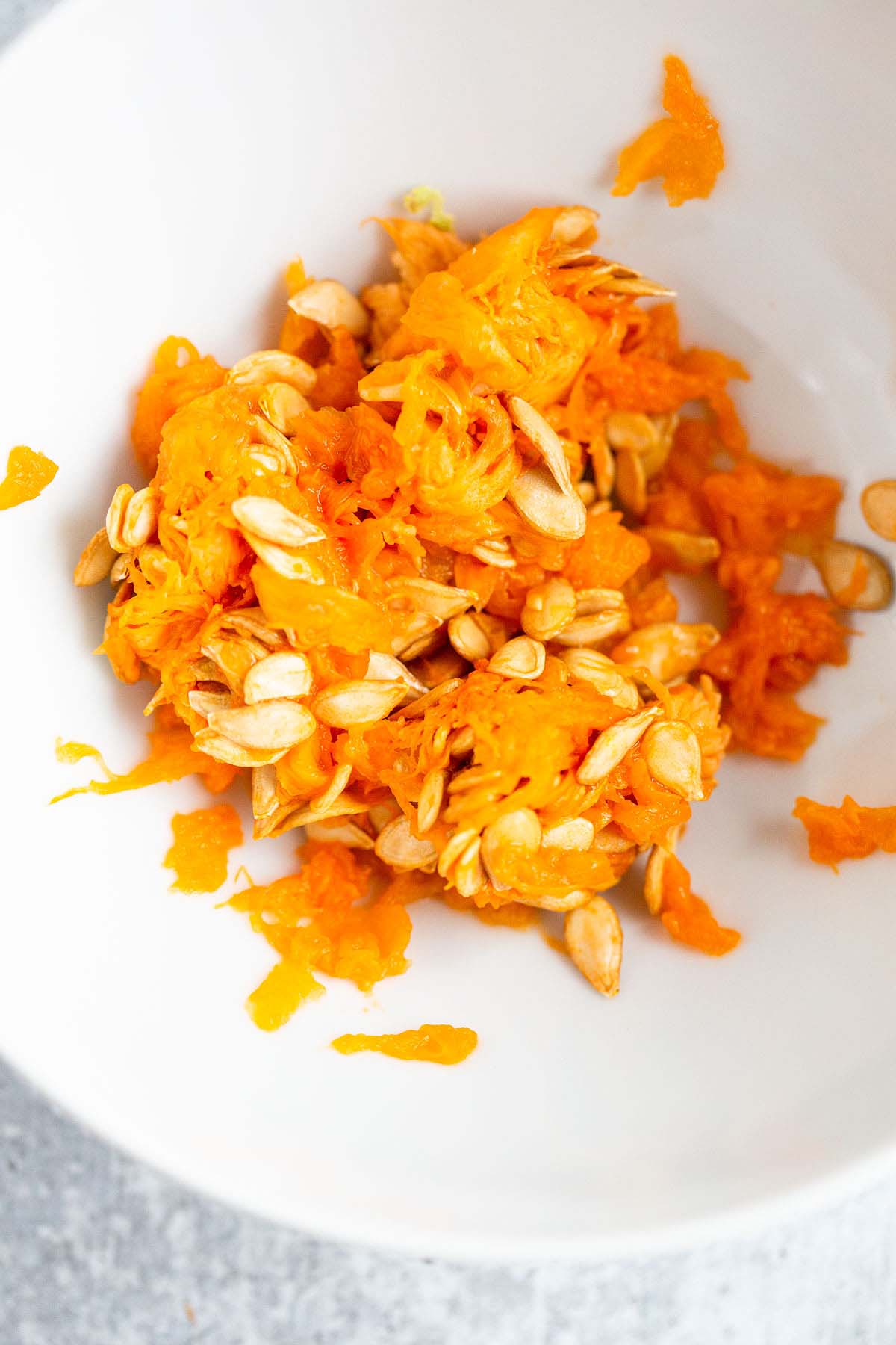 Squash pulp and seeds