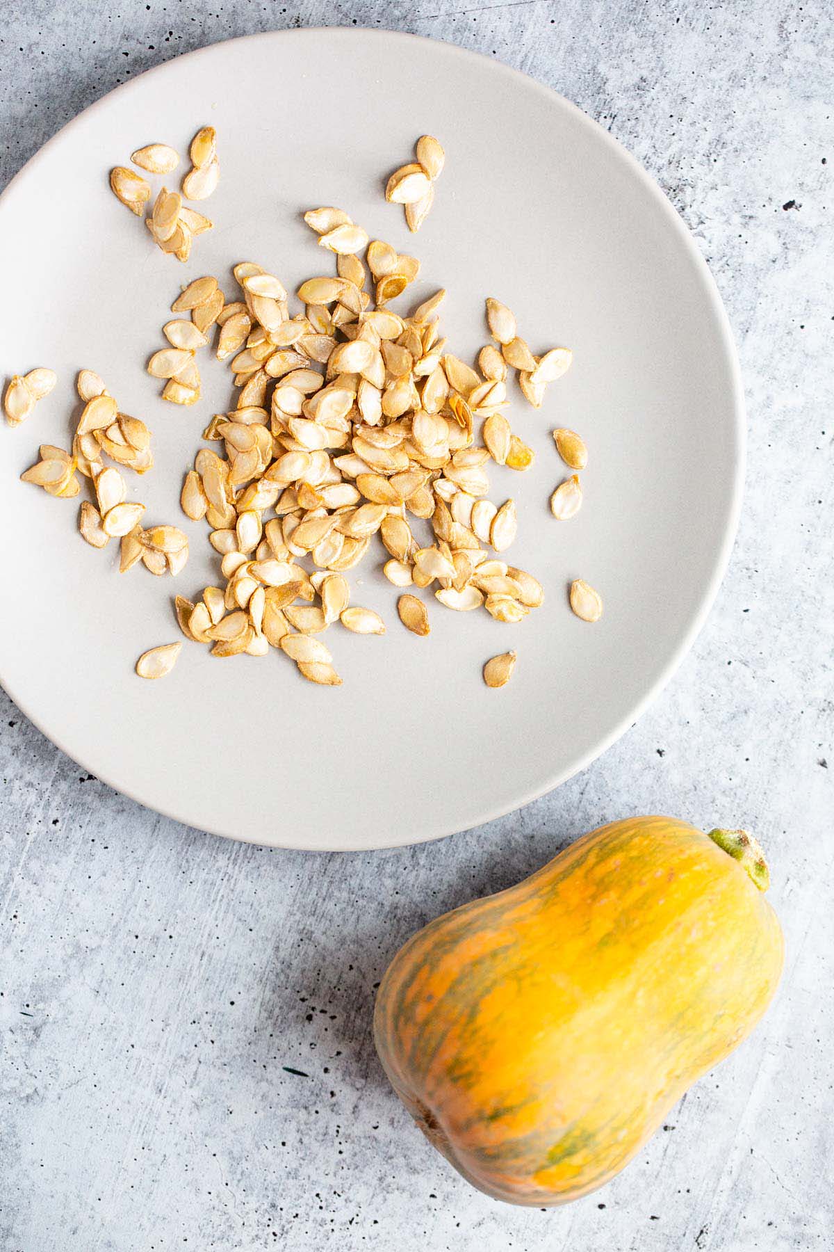 Roasted seeds on a plate