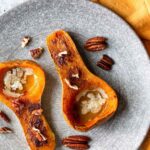 Roasted honeypatch squash with chopped pecans.