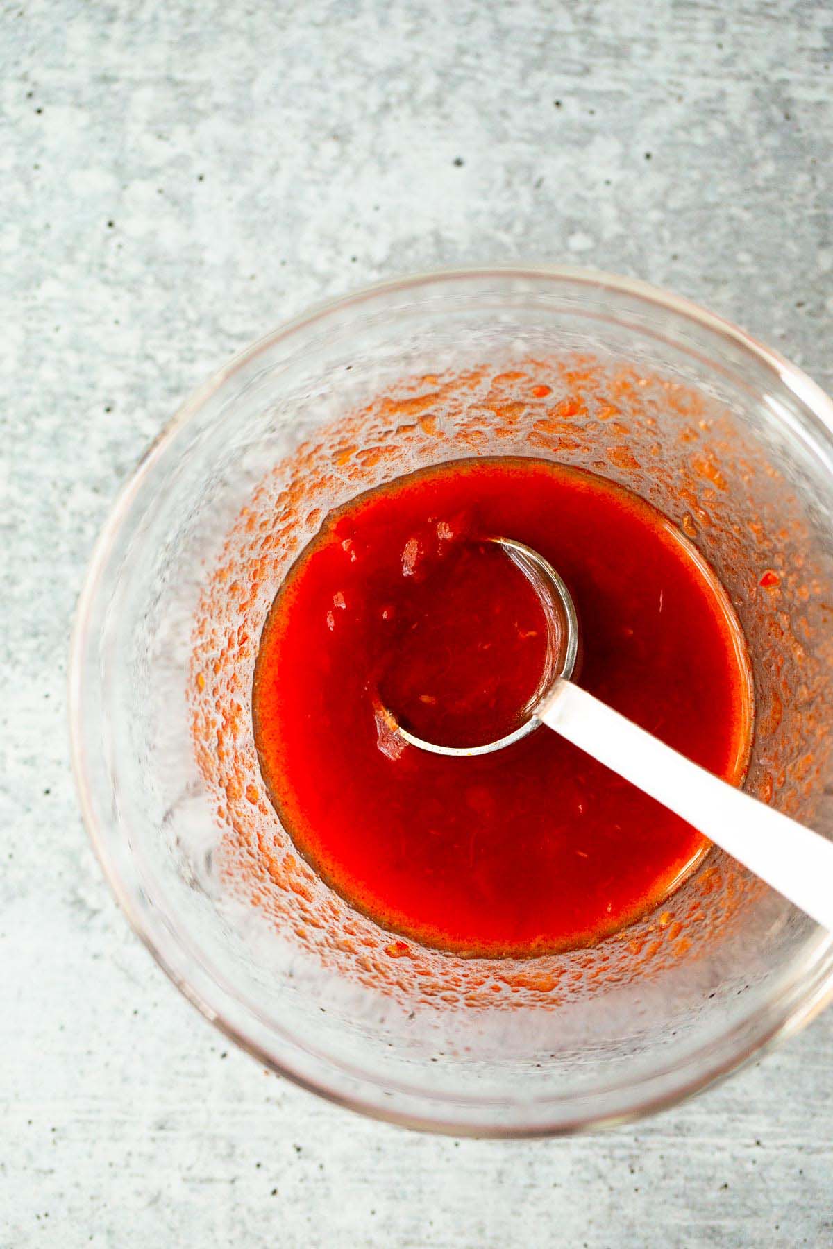 Harissa sauce in a bowl.