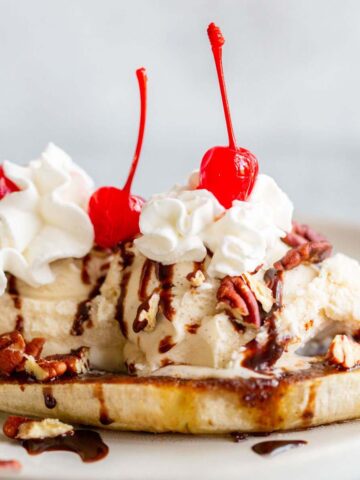 Air fryer banana split.