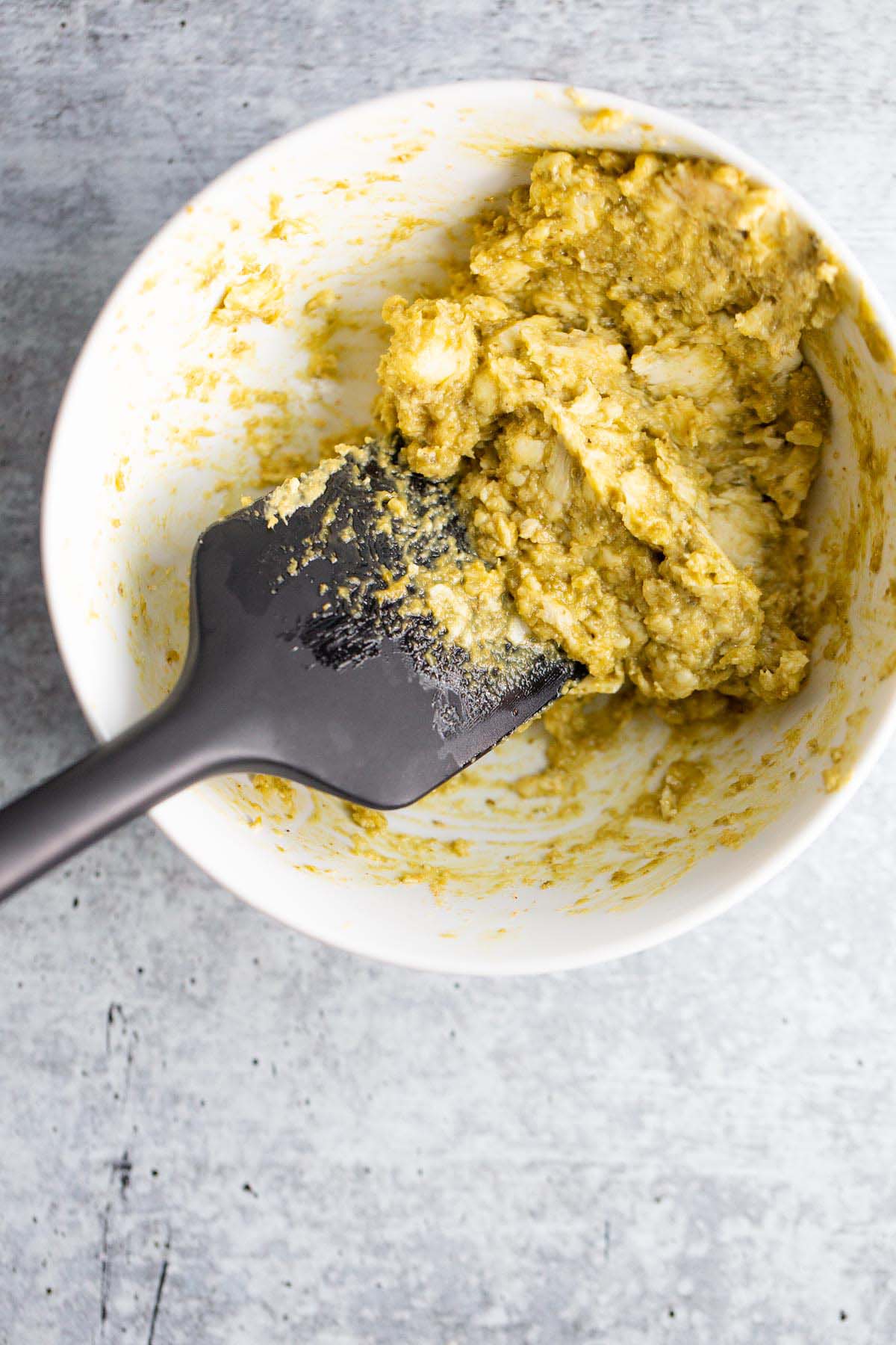 Garlic butter pesto mixture.