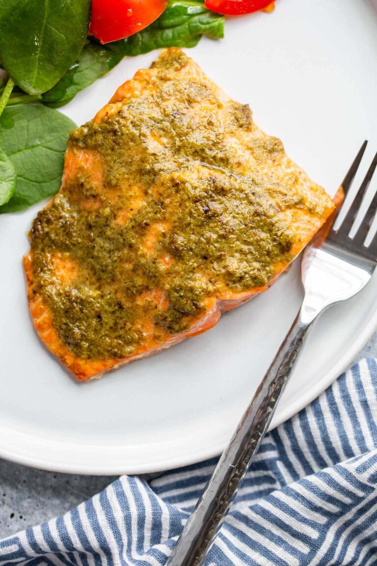 Air Fryer Pesto Salmon Food Banjo