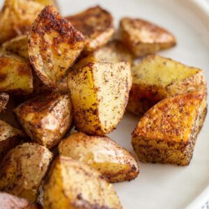 Roasted sumac potatoes up close.