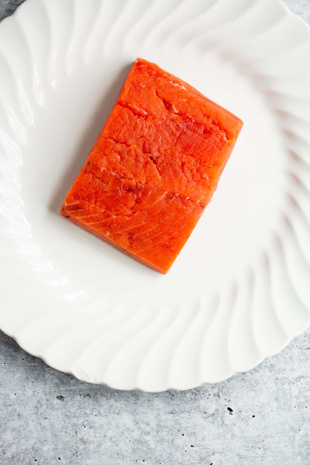 Salmon fillet on a plate.