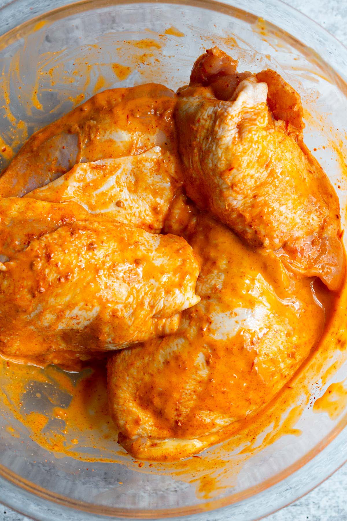 Chicken thighs with peri peri sauce