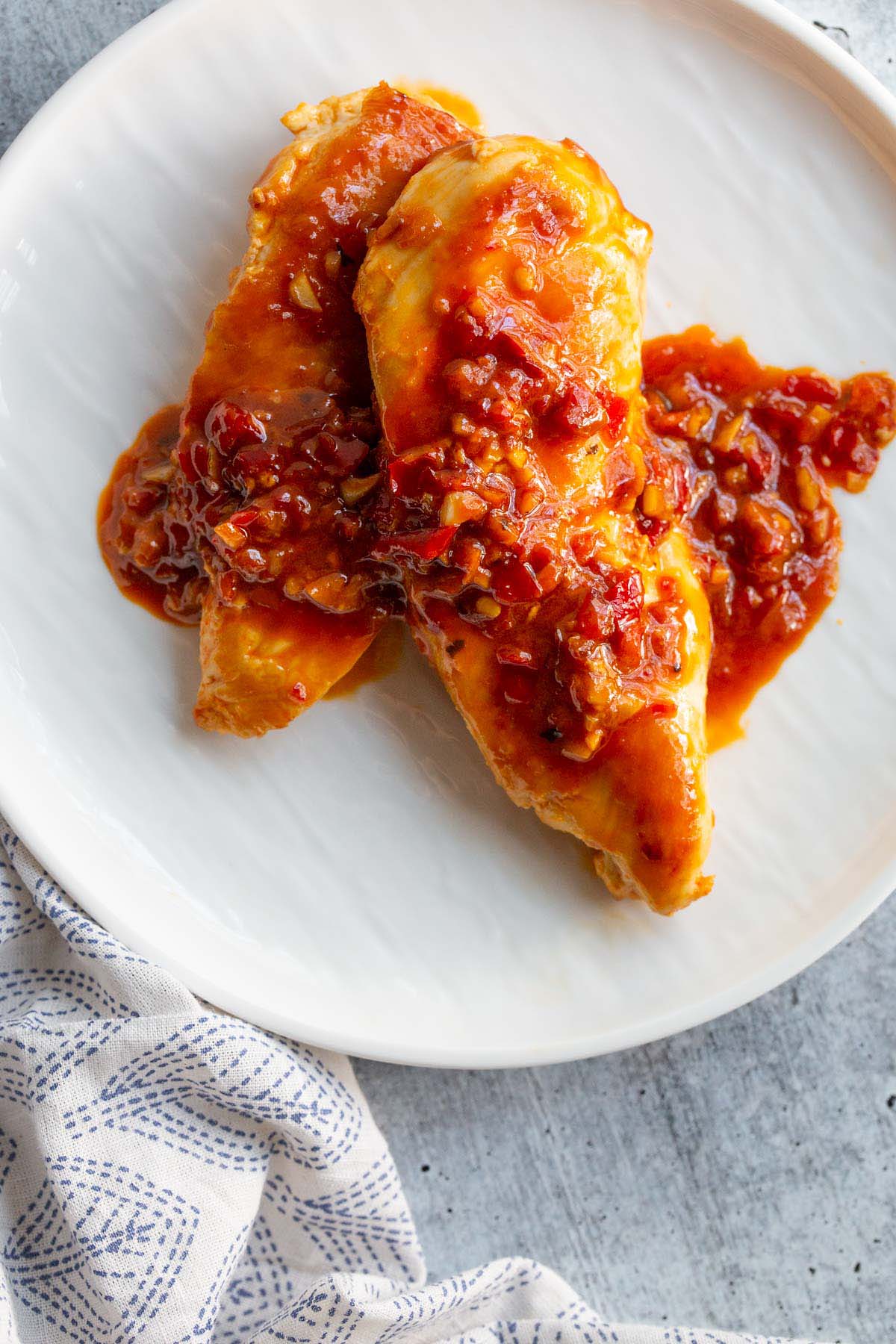 Calabrian chicken on a plate.