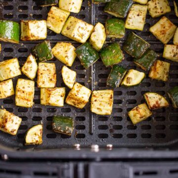 Roasted zucchini in air fryer.