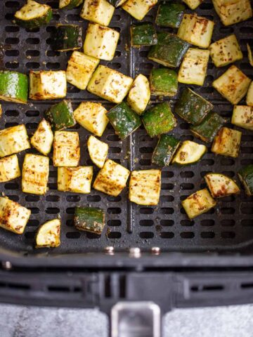 Roasted zucchini in air fryer.