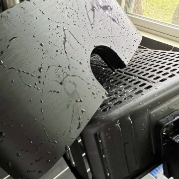 Air fryer basket drying.