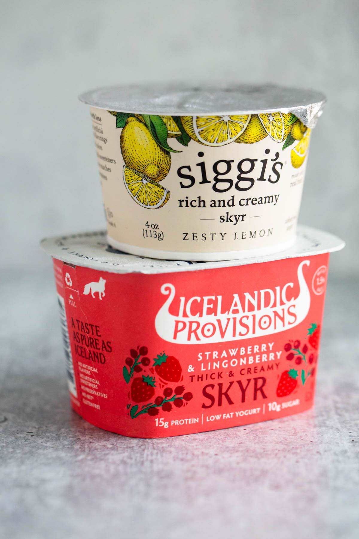 Siggi's and Icelandic Provisions single serving yogurt
