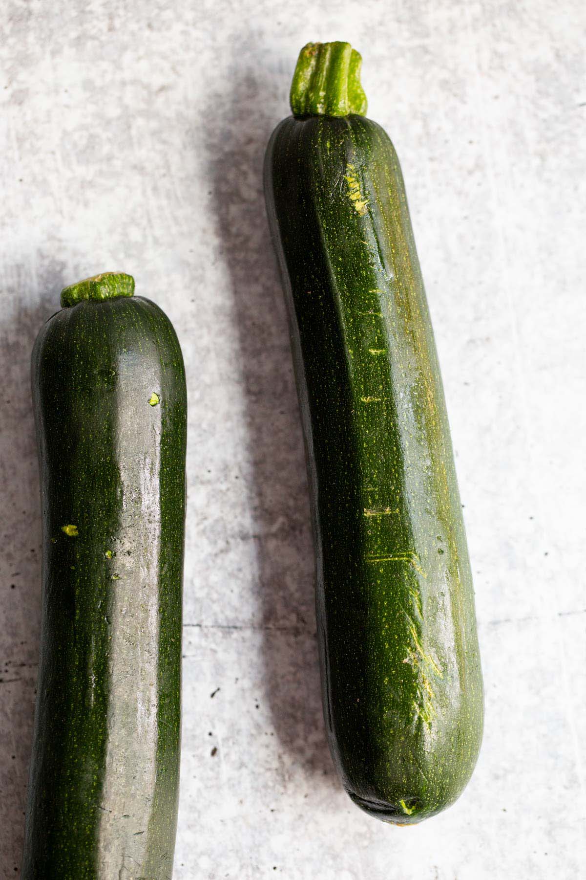 Two zucchini.