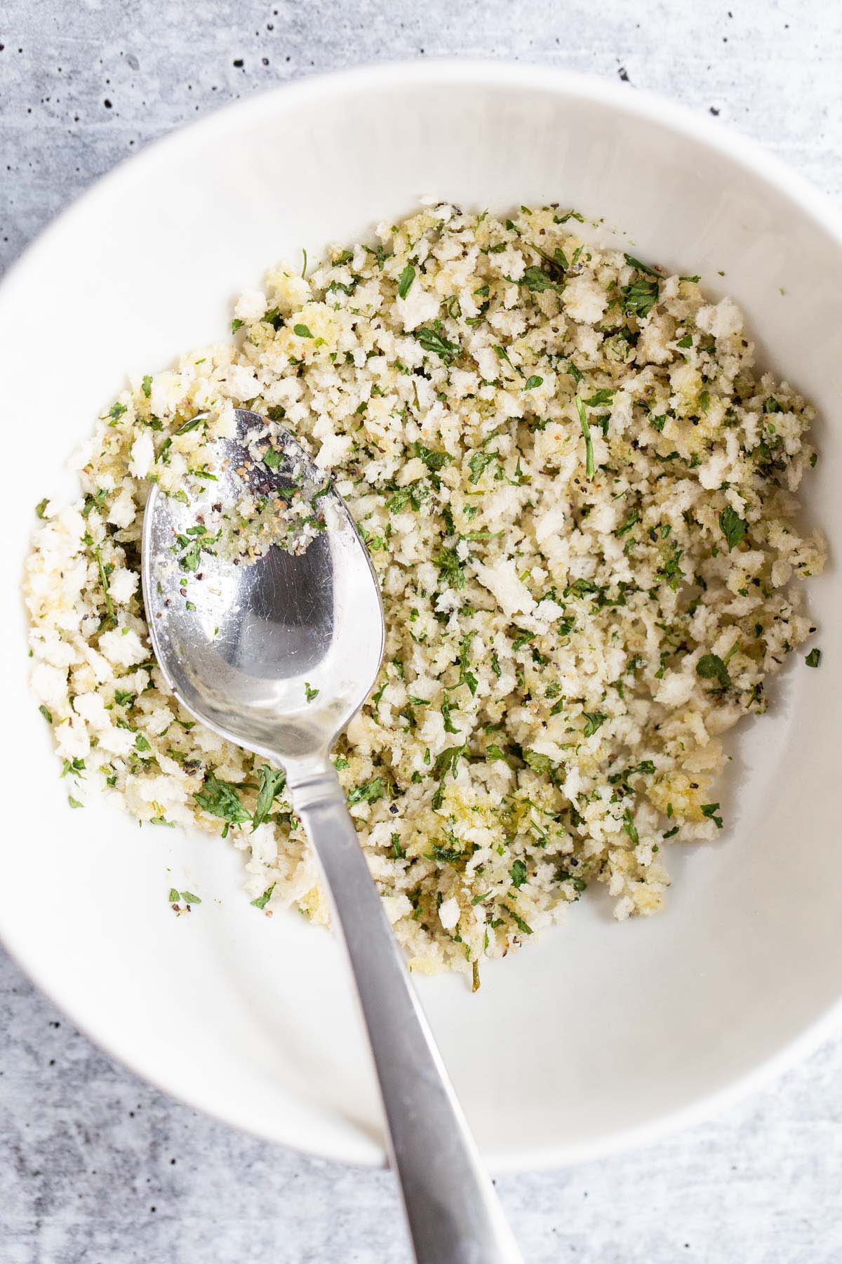 Panko with herbs.