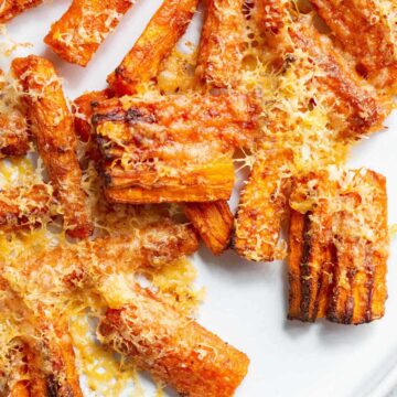 Air fried parmesan carrots