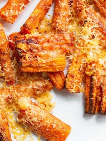 Air fried parmesan carrots