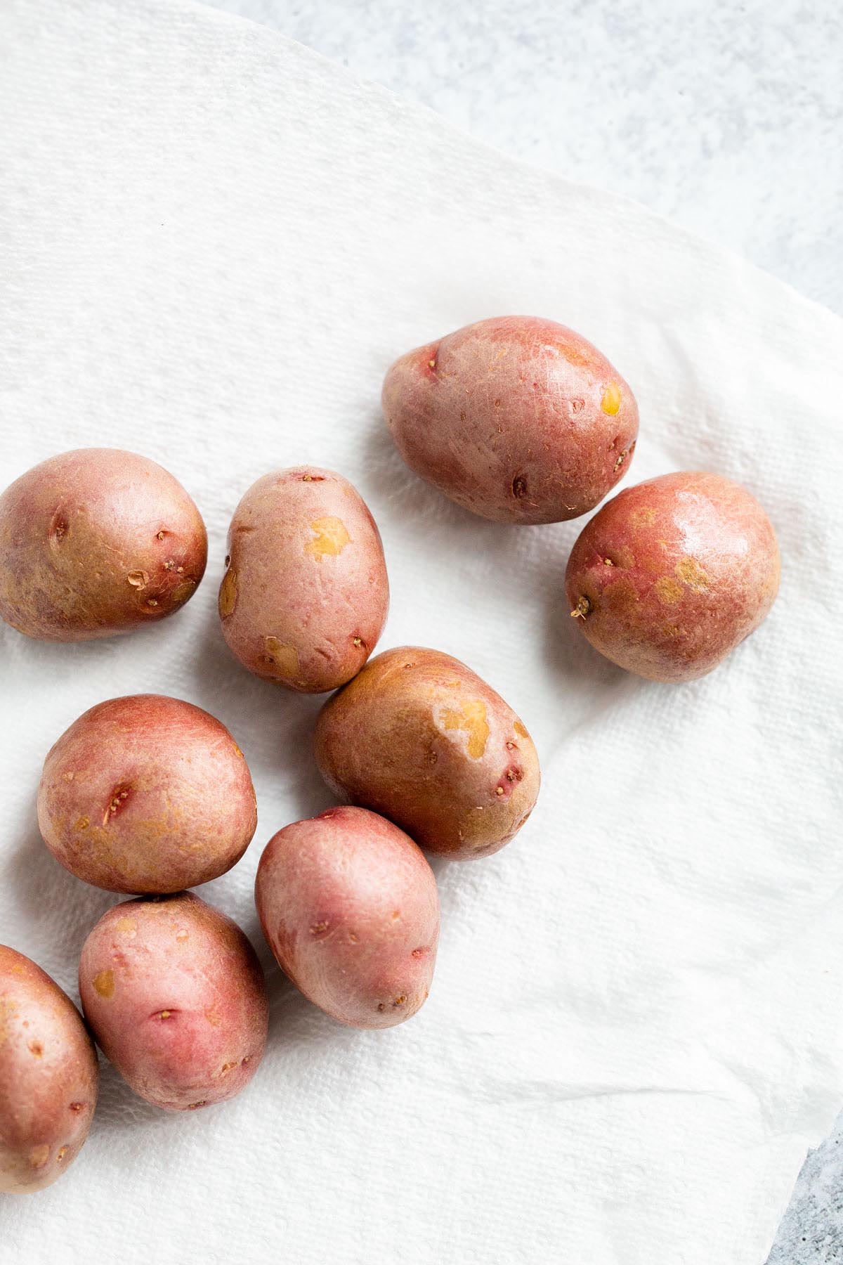 Red baby potatoes.