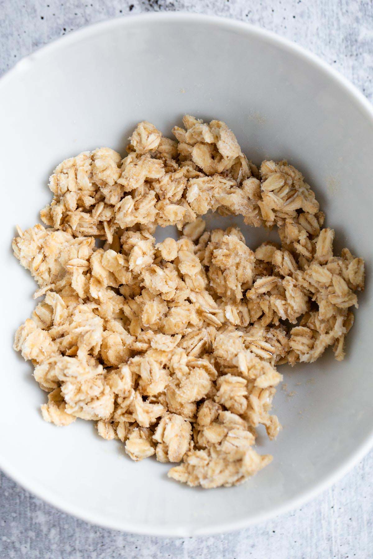 Oat mixture in a bowl.