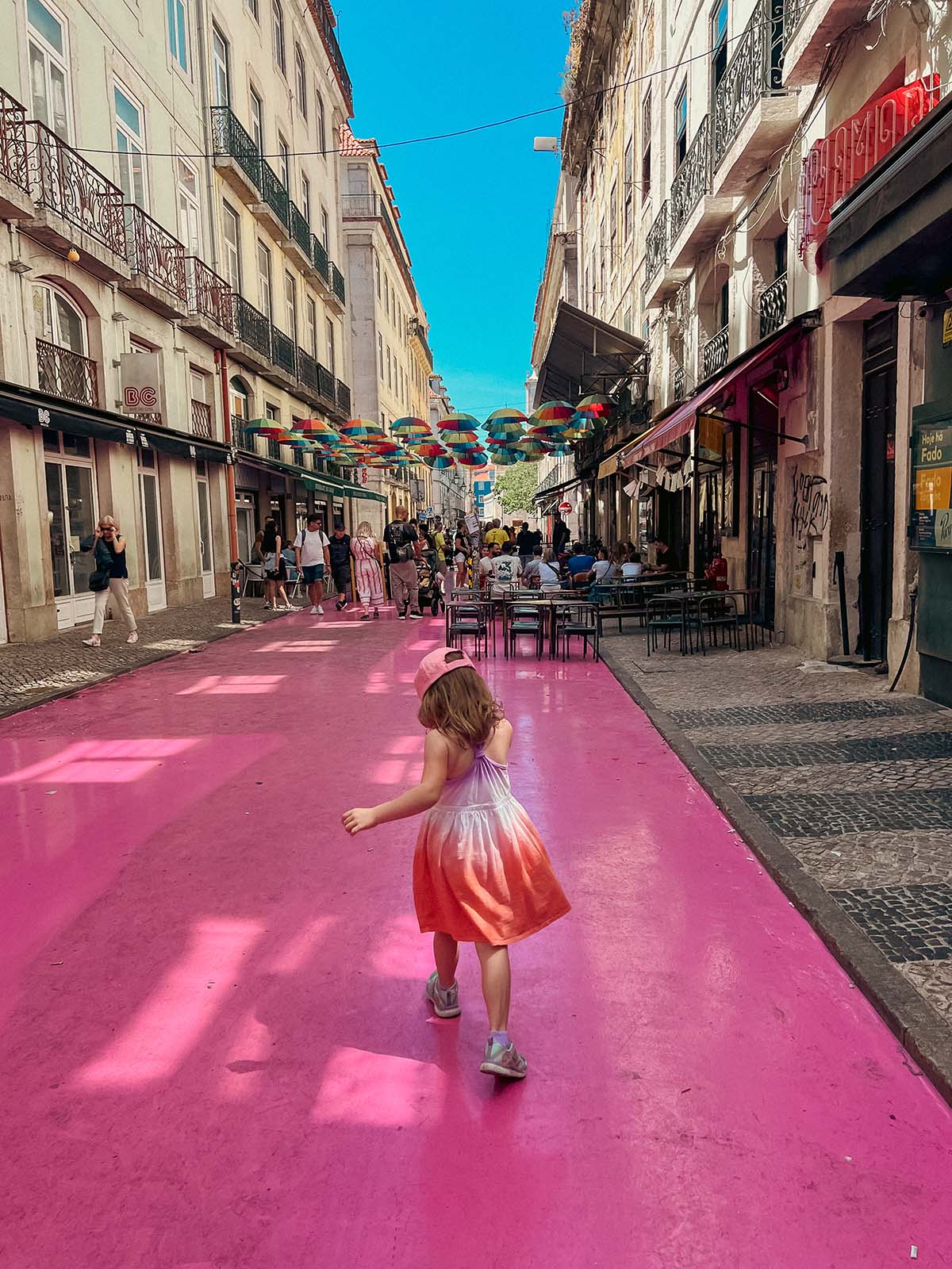 Pink Street in Lisbon.