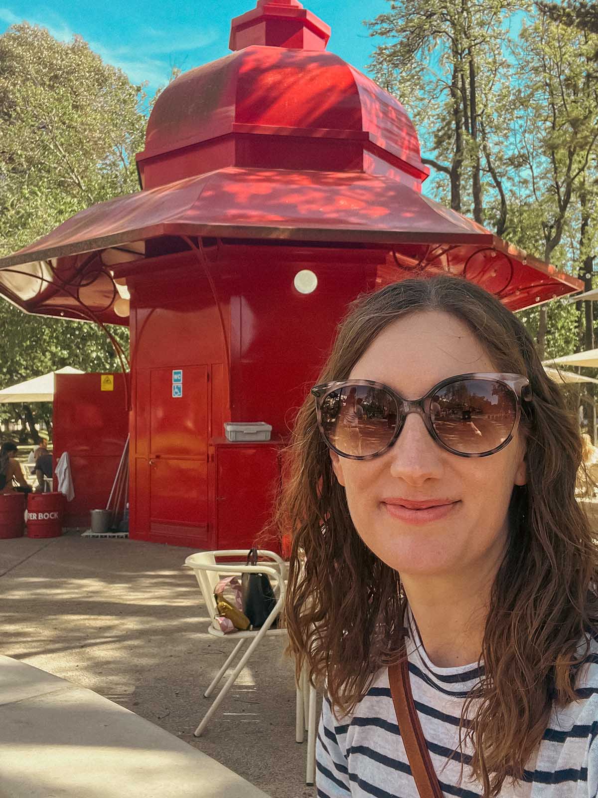 Lisbon red kiosk.