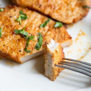 Air fried boneless pork chops