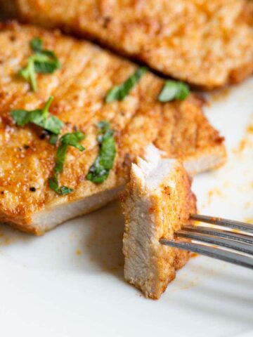 Air fried boneless pork chops