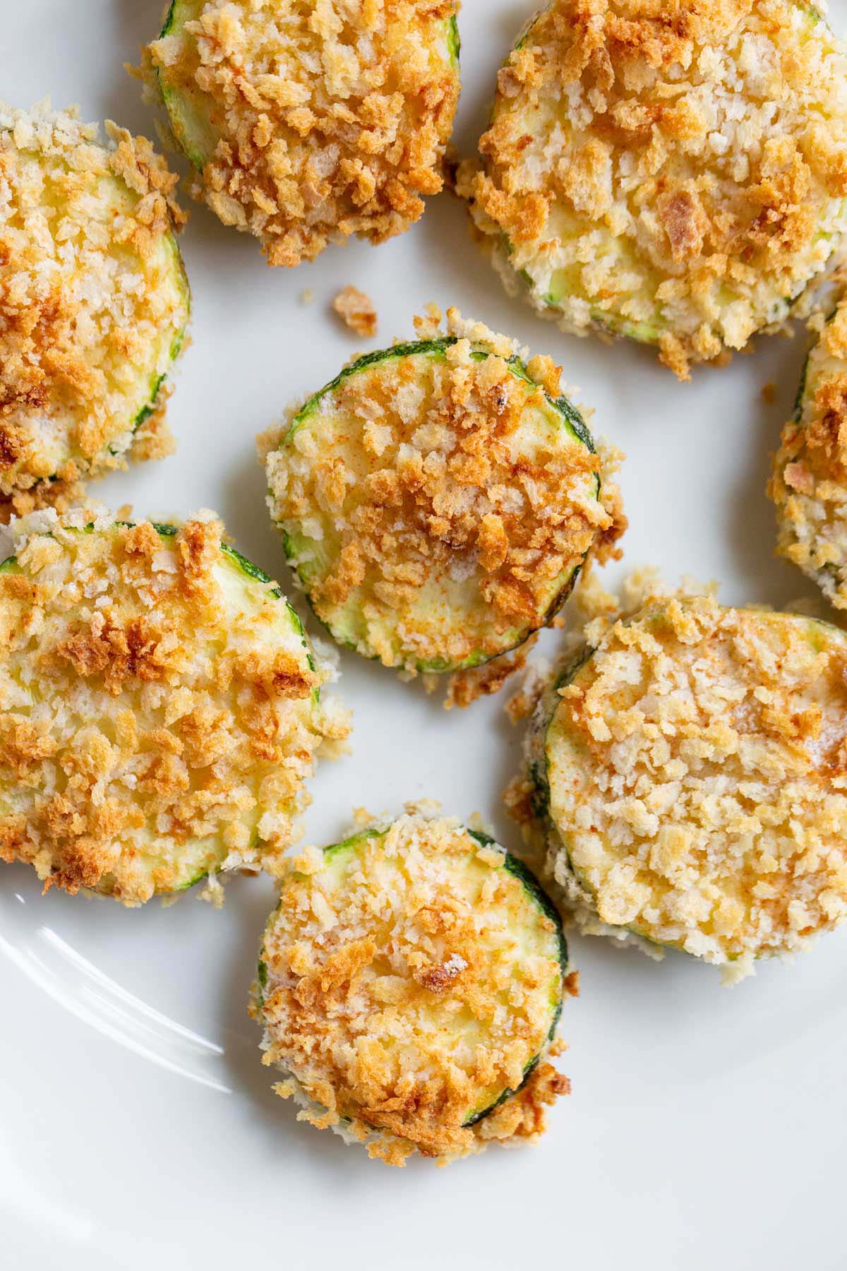 breaded panko zucchini up close