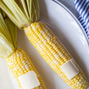 Air fried corn on the cob with butter