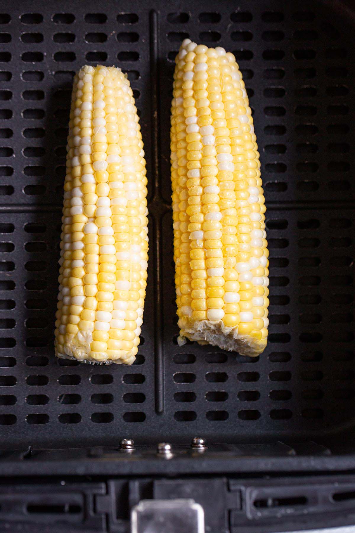 Uncooked corn on the cob in the air fryer