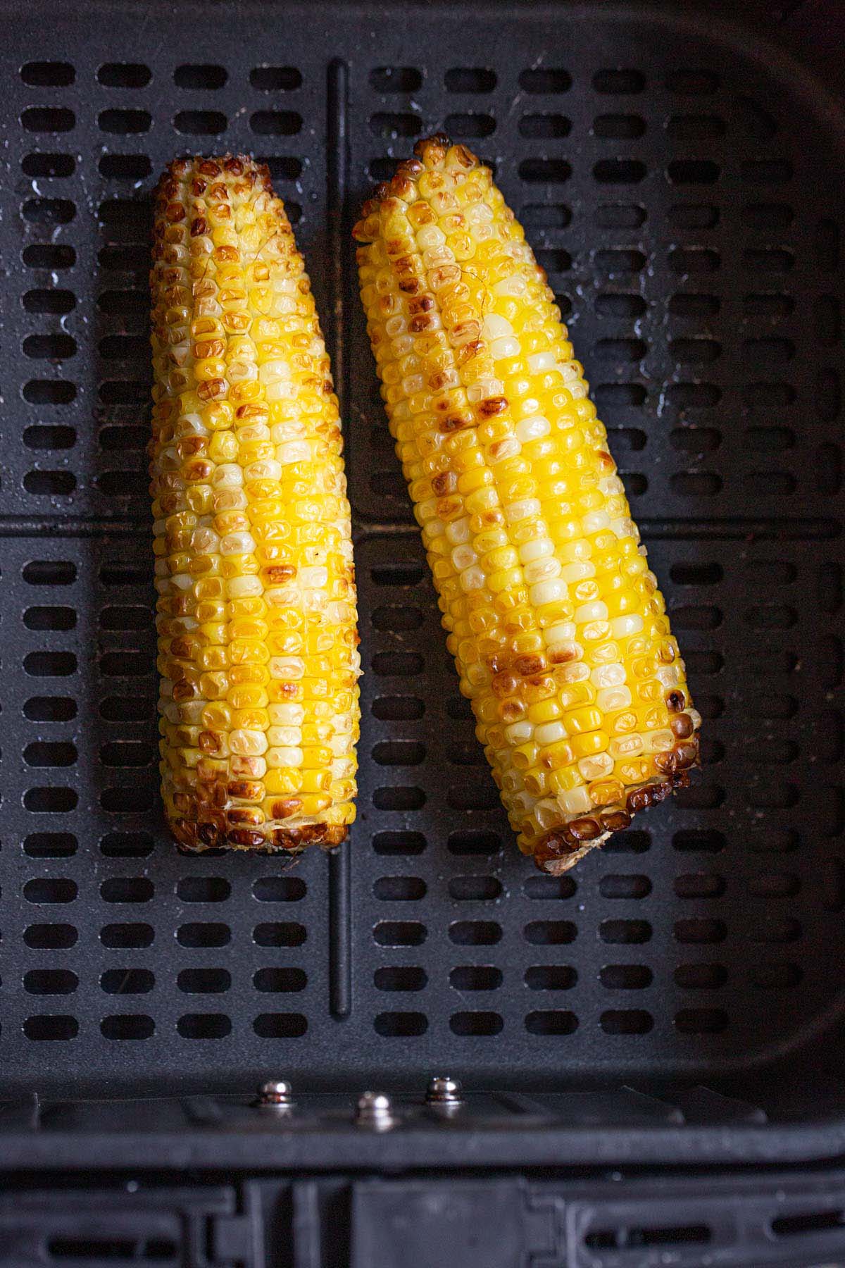 Cooked corn on the cob in the air fryer