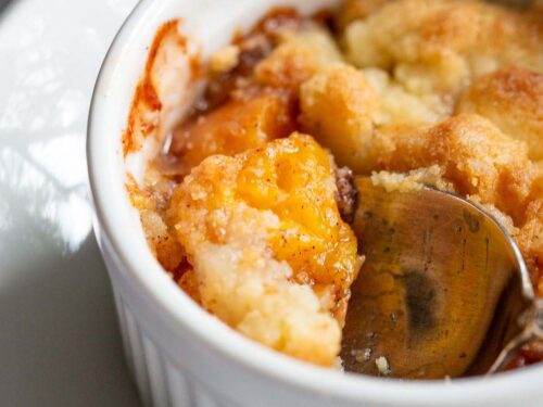 Air Fryer Peach Cobbler