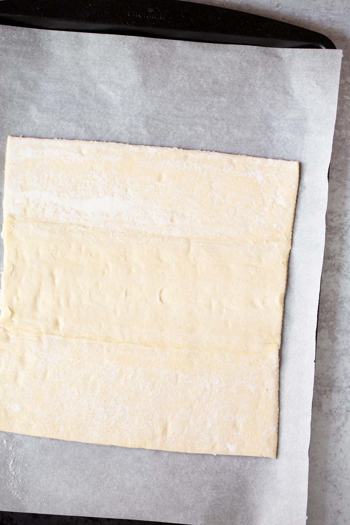 Puff pastry sheet.