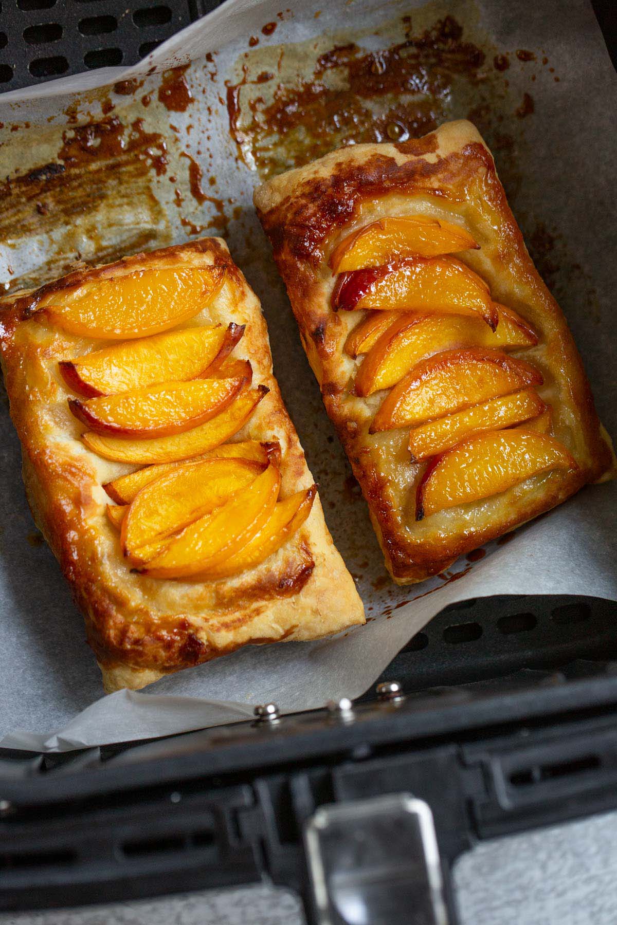 Peach puff pastry tarts in air fryer.