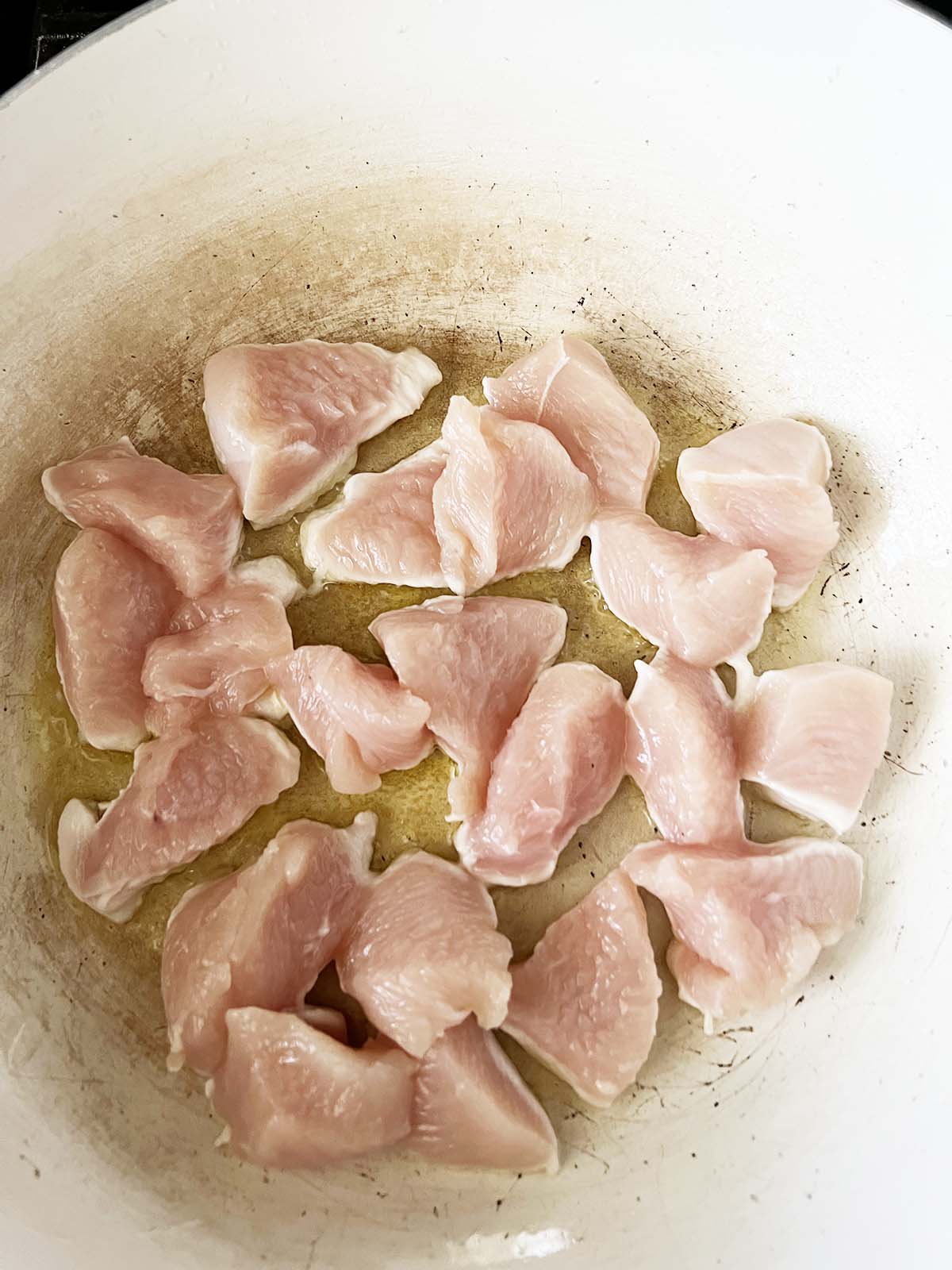 Cooking chicken in a skillet