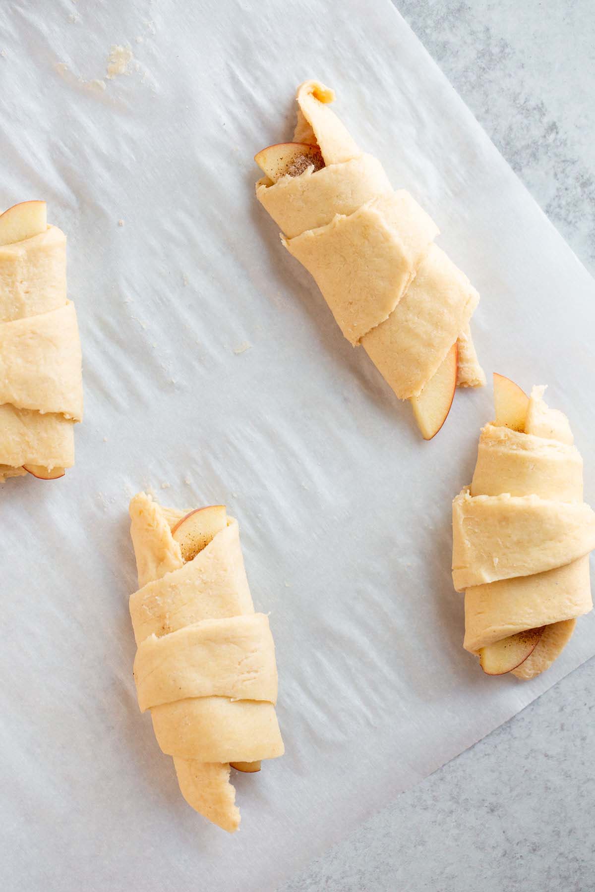 Uncooked pple pie crescent rolls