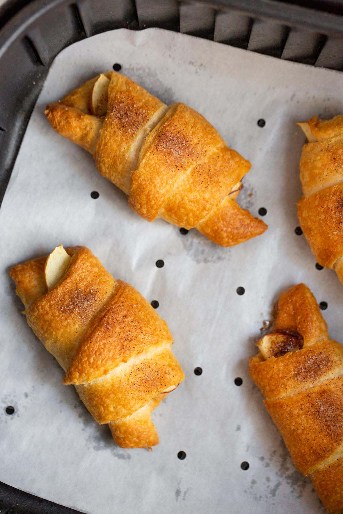 Apple pie crescent rolls in the air fryer.