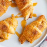 Apple pie crescent rolls on a plate
