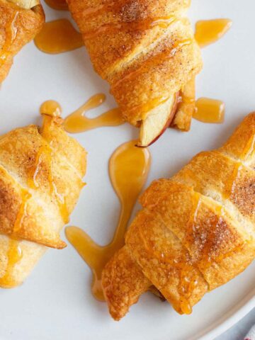 Apple pie crescent rolls on a plate