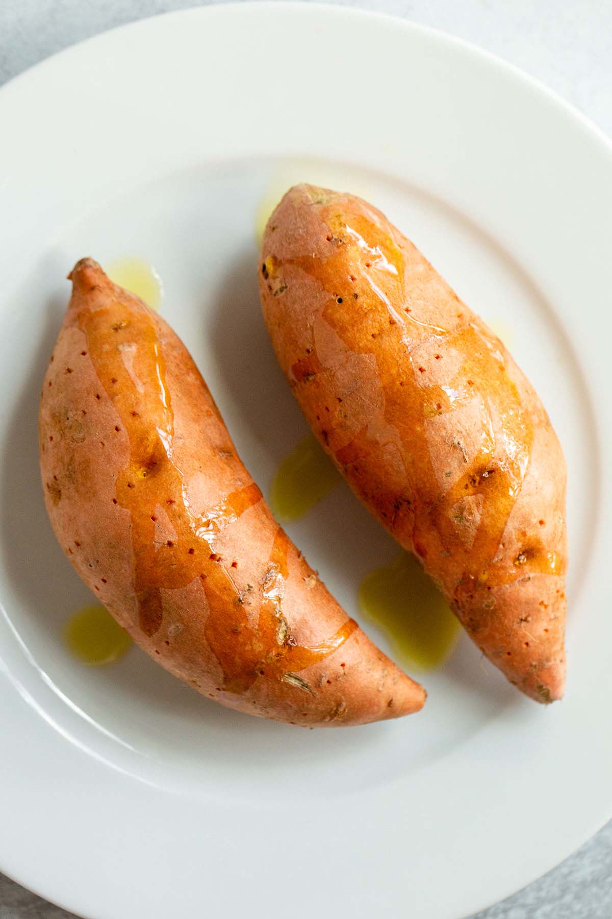 Sweet potato with olive oil.