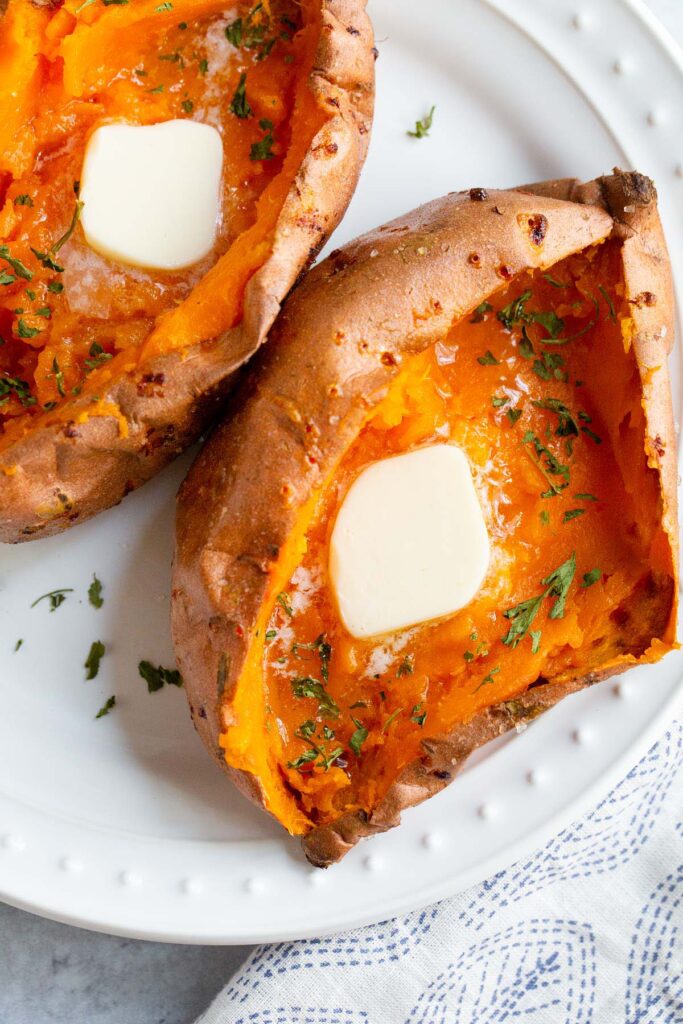 Baked Sweet Potatoes in the Air Fryer - Food Banjo