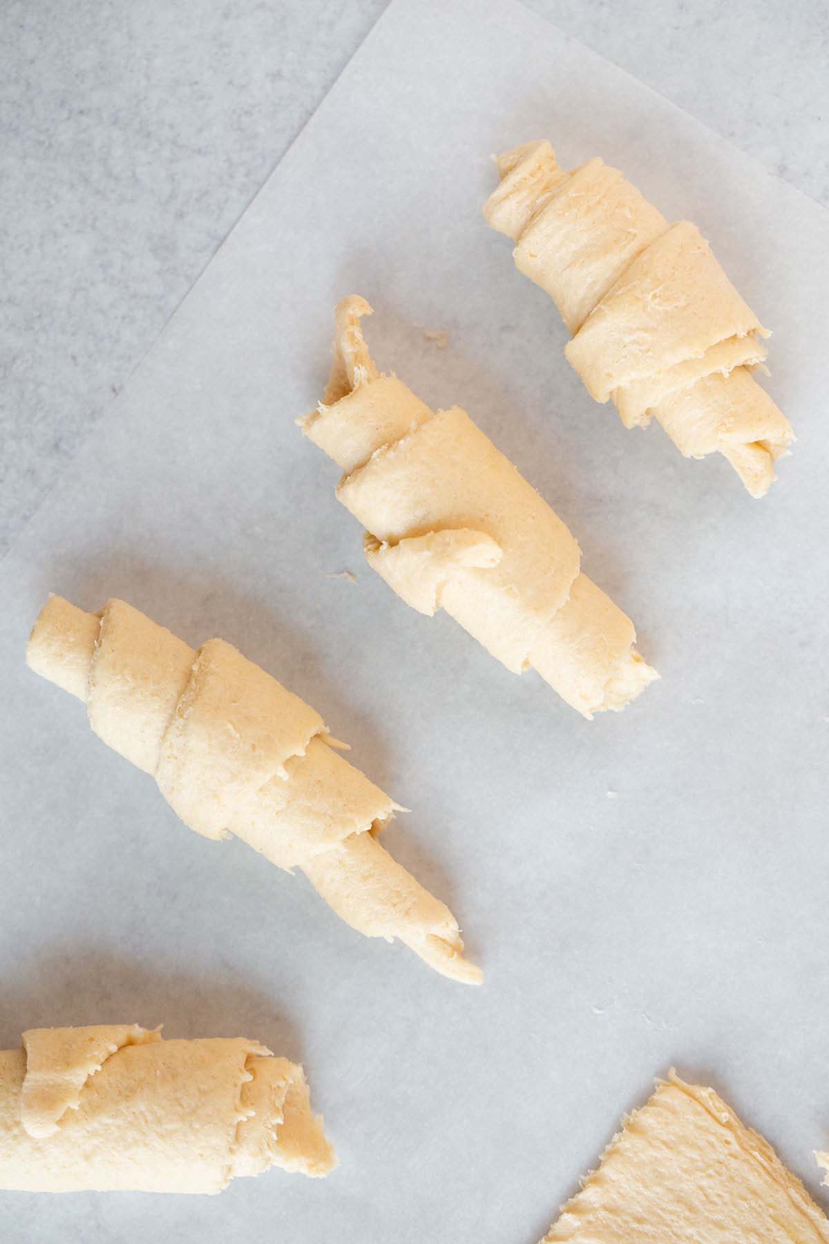 Rolled up crescent rolls