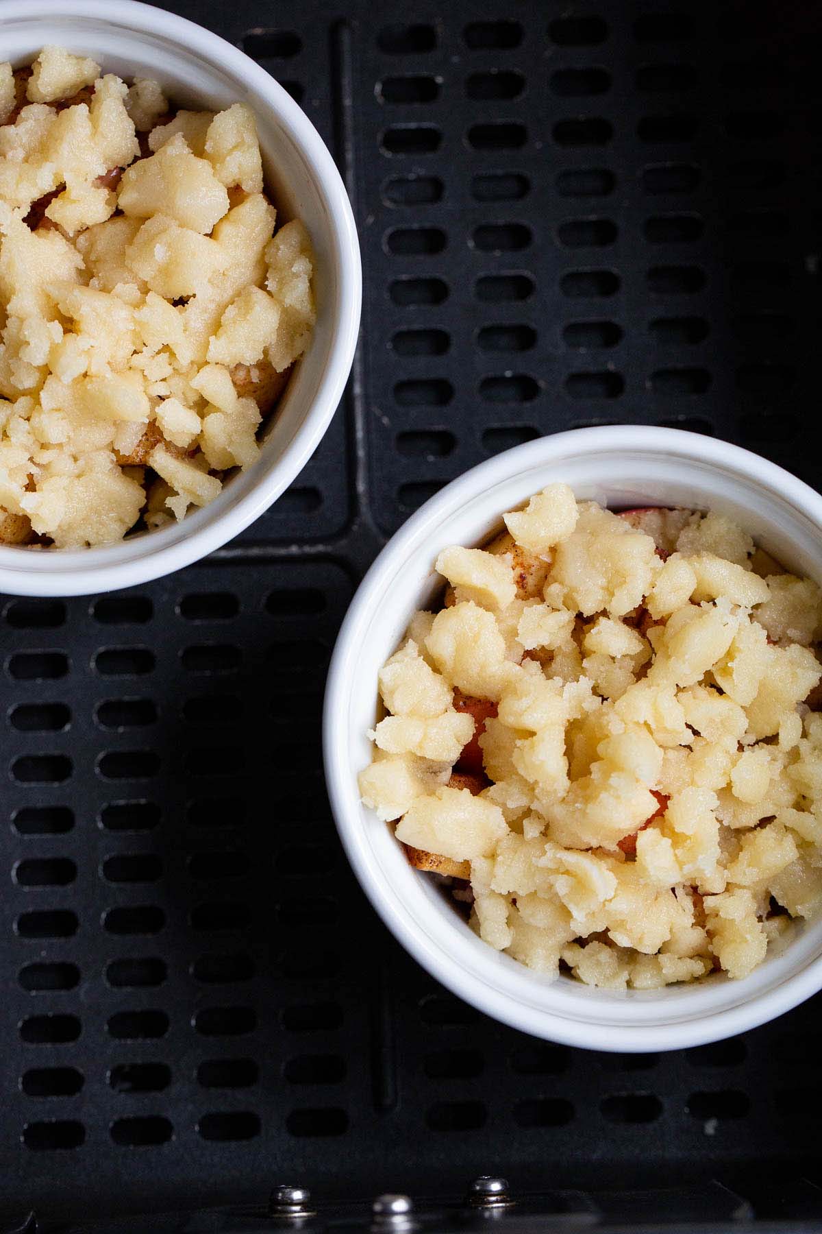 Cobbler topping on apple cobblers