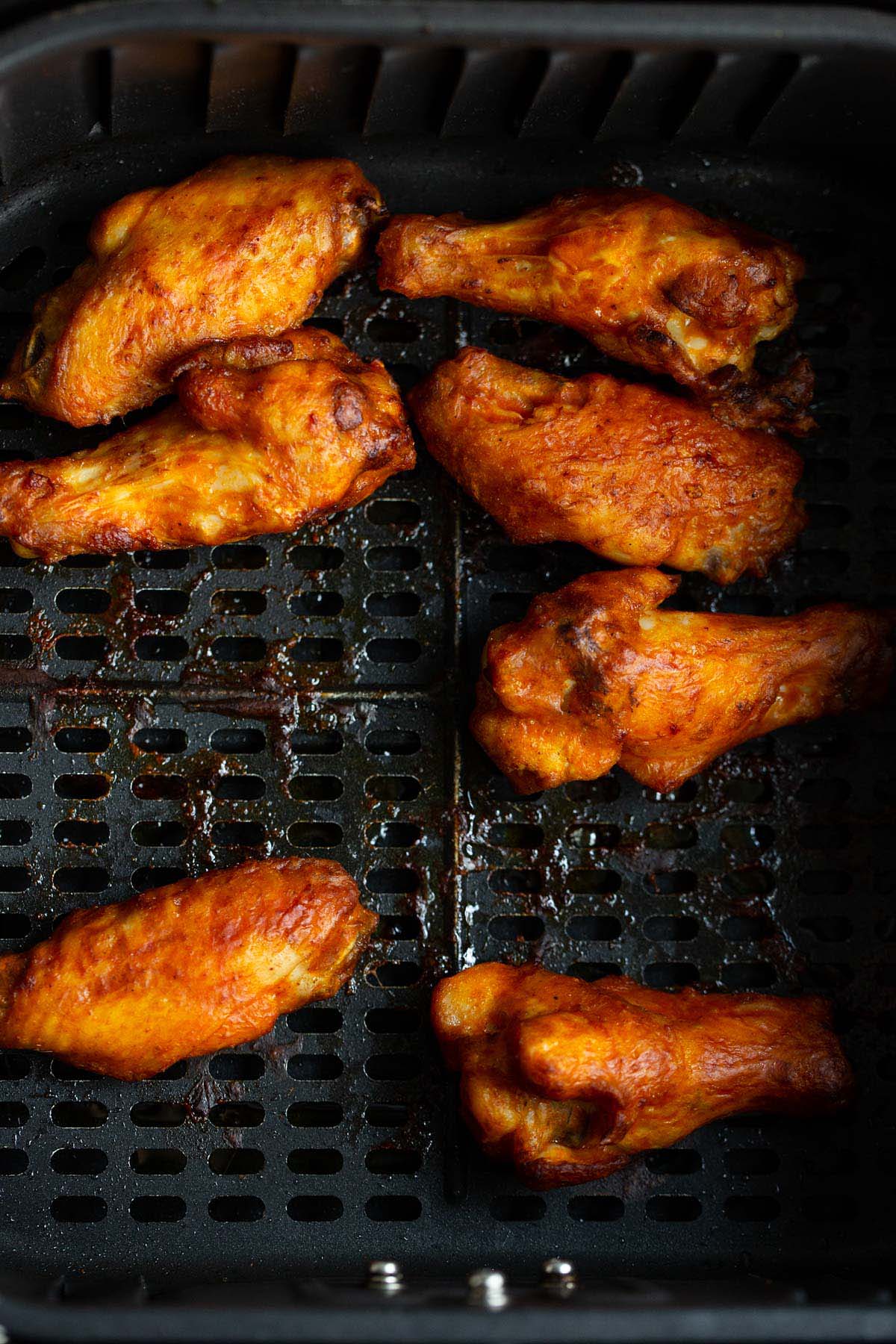 Buffalo wings in air fryer.