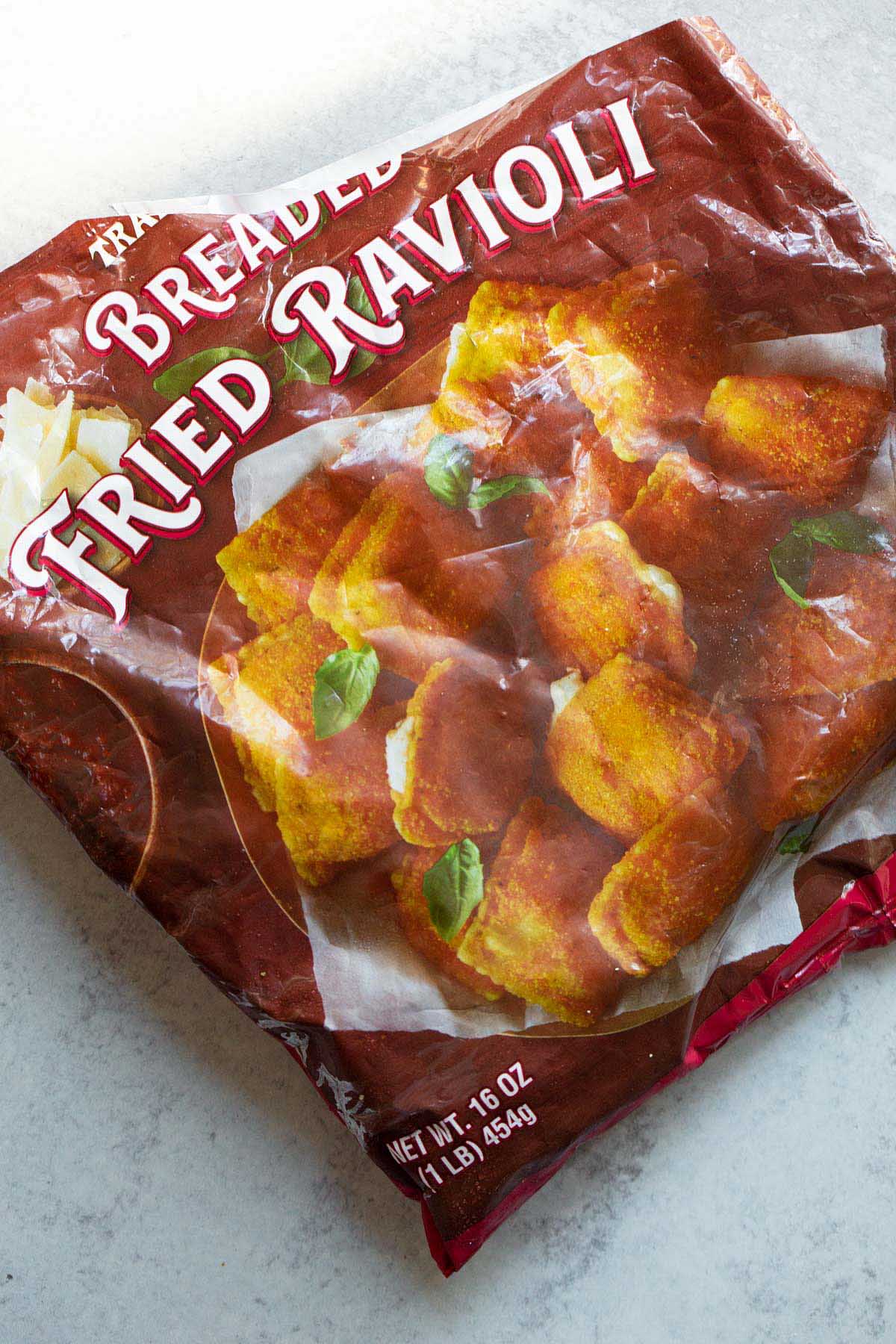 Bag of Trader Joe's breaded ravioli